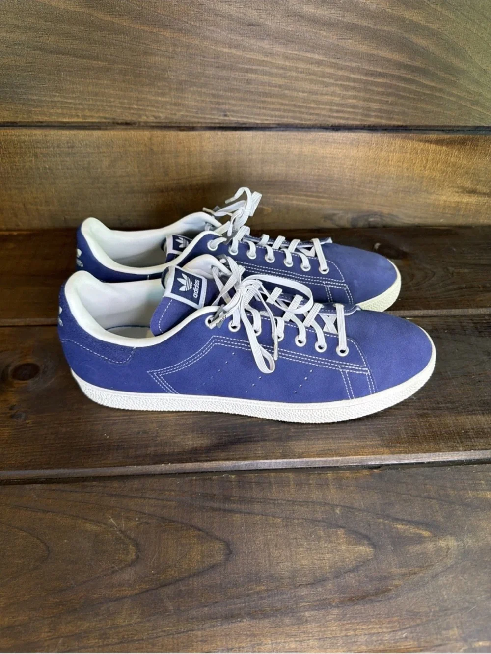 Adidas Stan Smith CS Blue Suede Sneakers Shoes Men Size 14